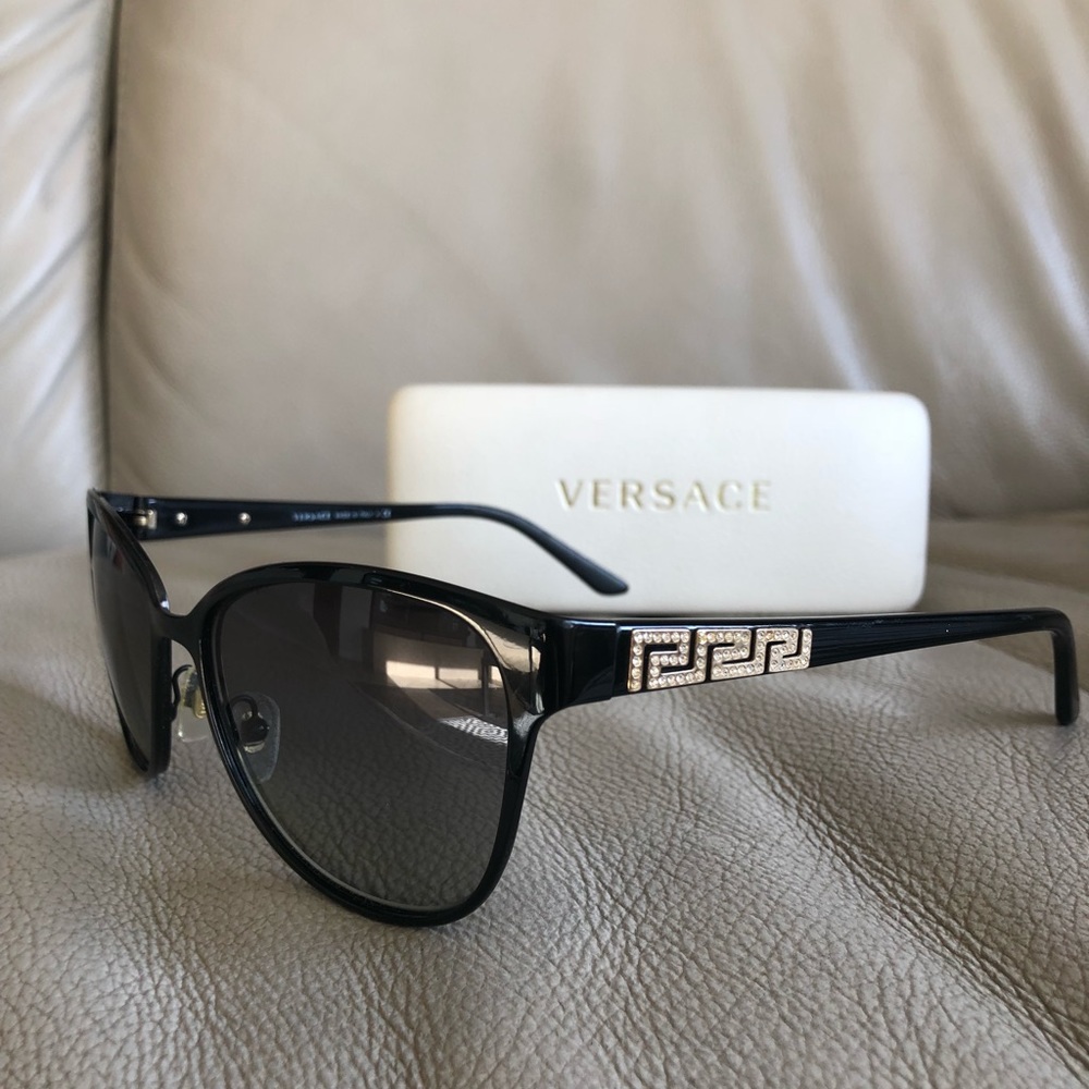 Versace black metal sunglasses